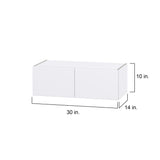 Hugo&Borg Lasalle 30-in W x 10-in H x 14-in D Bright White Slab Wall Fully Assembled Cabinet (Flat Panel Slab Door Style)