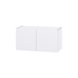 Hugo&Borg Lasalle 30-in W x 15-in H x 14-in D Bright White Slab Wall Fully Assembled Cabinet (Flat Panel Slab Door Style)