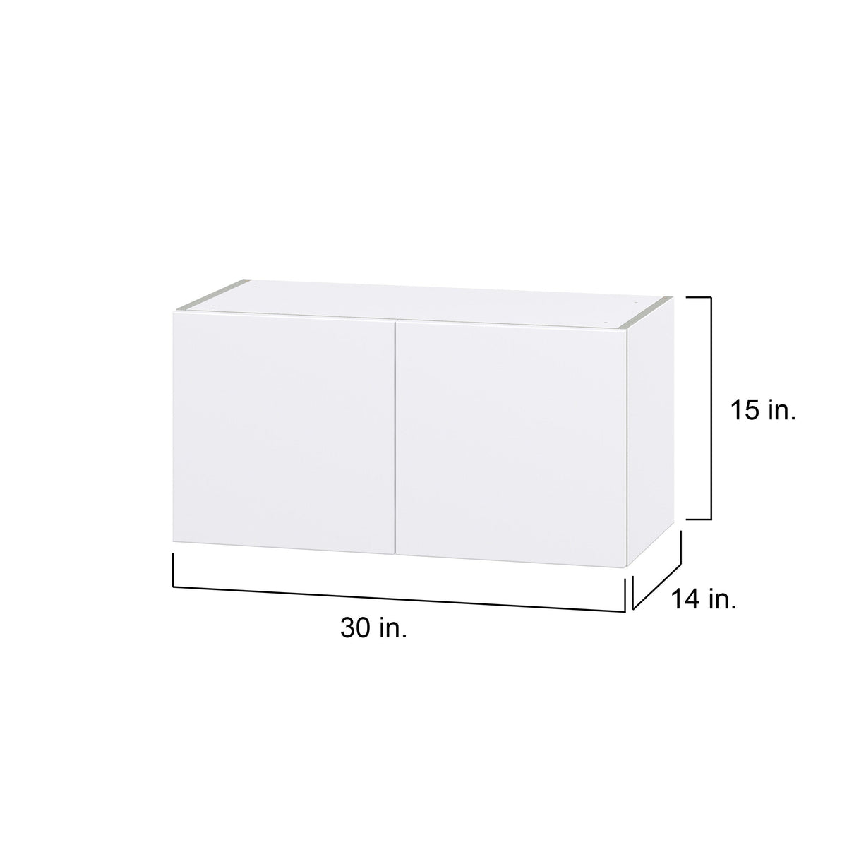 Hugo&Borg Lasalle 30-in W x 15-in H x 14-in D Bright White Slab Wall Fully Assembled Cabinet (Flat Panel Slab Door Style)