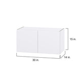 Hugo&Borg Lasalle 30-in W x 15-in H x 14-in D Bright White Slab Wall Fully Assembled Cabinet (Flat Panel Slab Door Style)