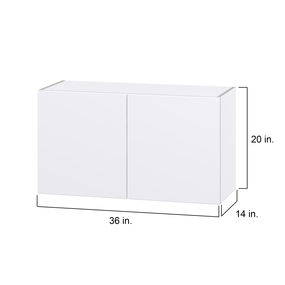 Hugo&Borg Lasalle 36-in W x 20-in H x 14-in D Bright White Slab Wall Fully Assembled Cabinet (Flat Panel Slab Door Style)