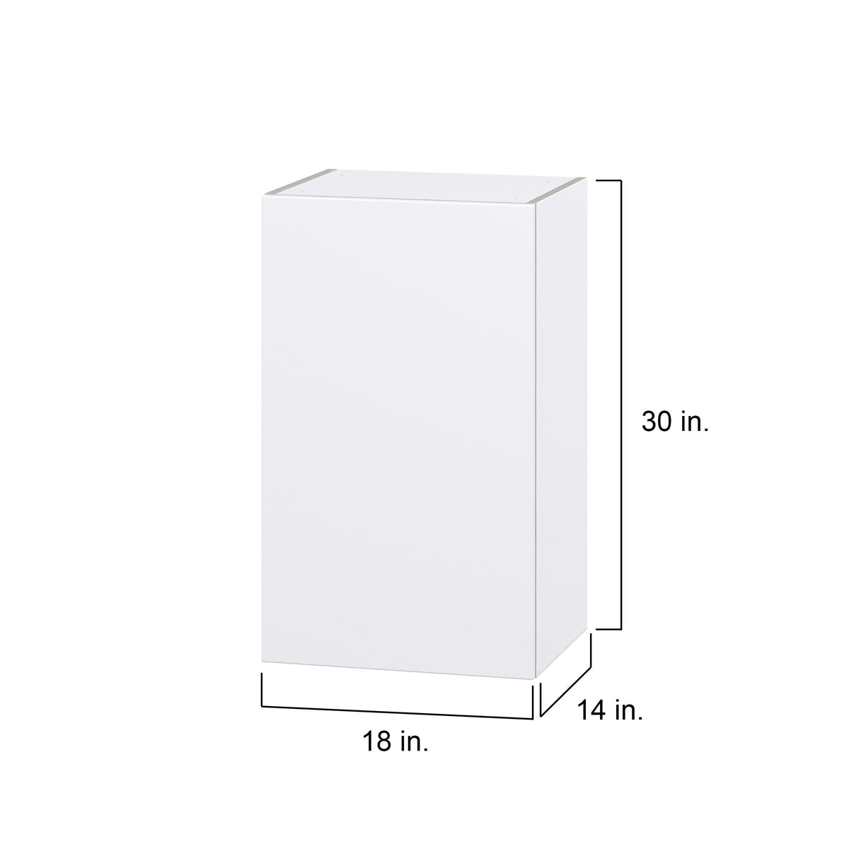 Hugo&Borg Lasalle 18-in W x 30-in H x 14-in D Bright White Slab Wall Fully Assembled Cabinet (Flat Panel Slab Door Style)