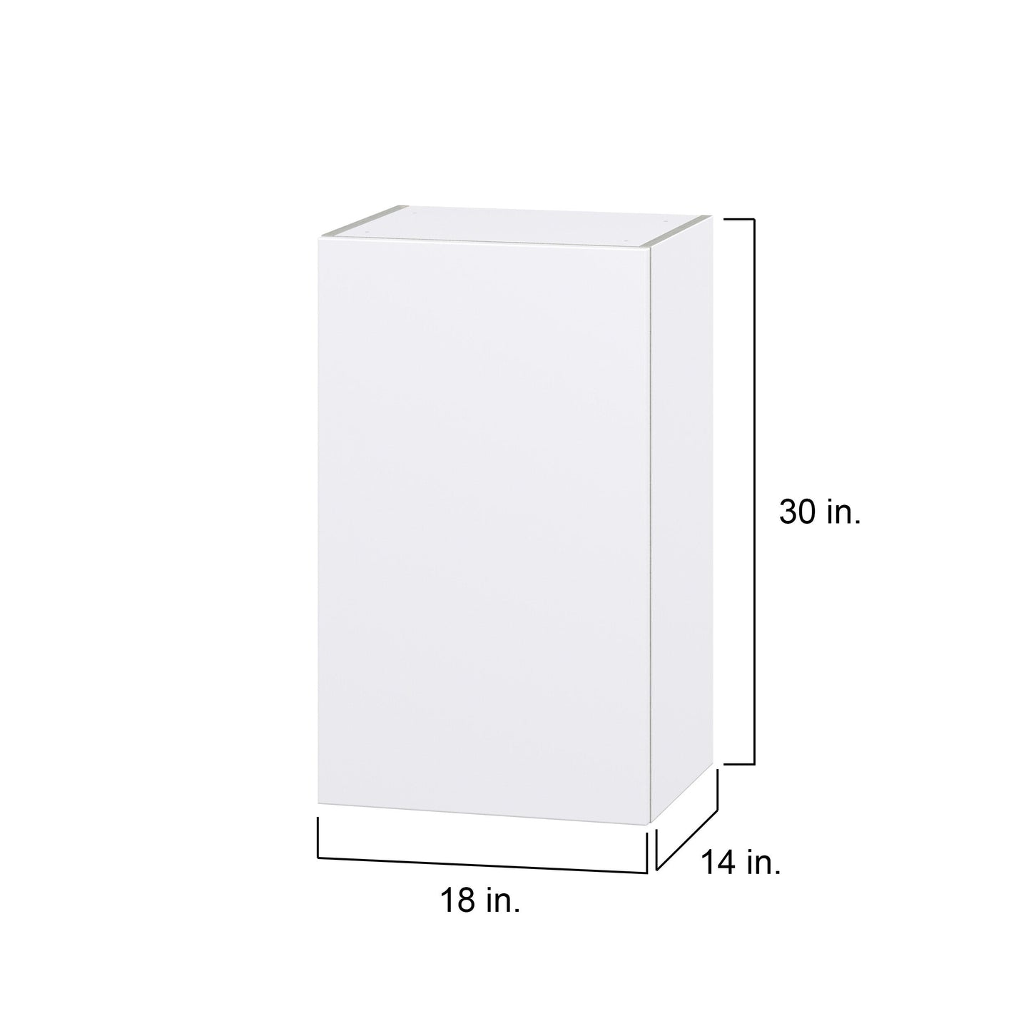 Hugo&Borg Lasalle 18-in W x 30-in H x 14-in D Bright White Slab Wall Fully Assembled Cabinet (Flat Panel Slab Door Style)