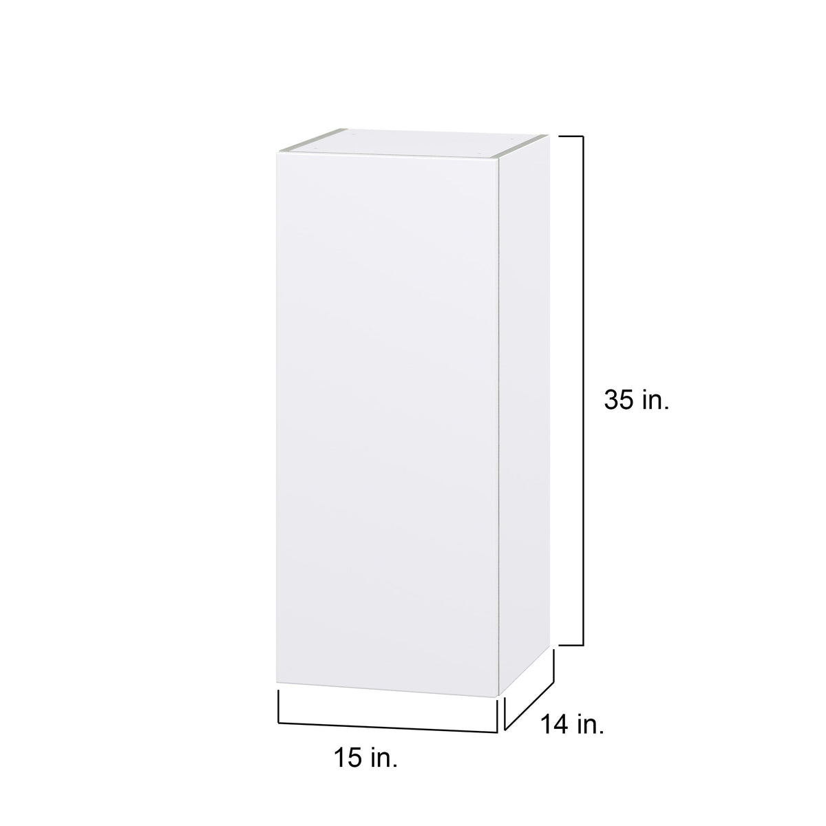 Hugo&Borg Lasalle 15-in W x 35-in H x 14-in D Bright White Slab Wall Fully Assembled Cabinet (Flat Panel Slab Door Style)
