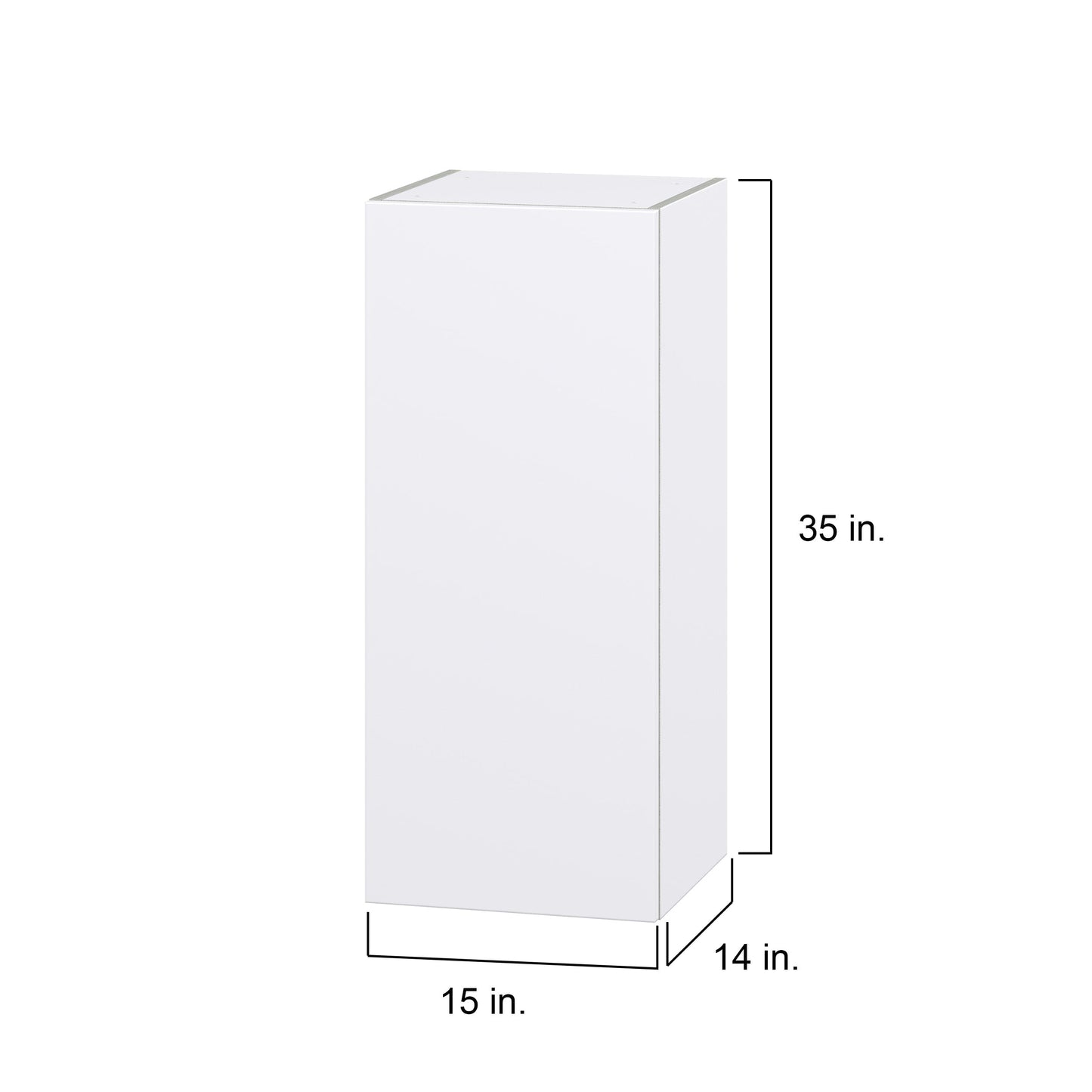 Hugo&Borg Lasalle 15-in W x 35-in H x 14-in D Bright White Slab Wall Fully Assembled Cabinet (Flat Panel Slab Door Style)