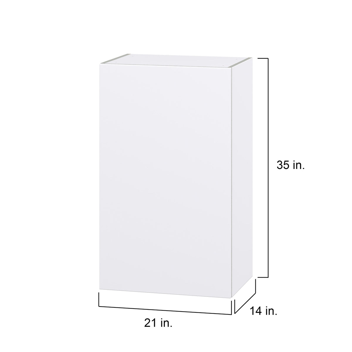Hugo&Borg Lasalle 21-in W x 35-in H x 14-in D Bright White Slab Wall Fully Assembled Cabinet (Flat Panel Slab Door Style)