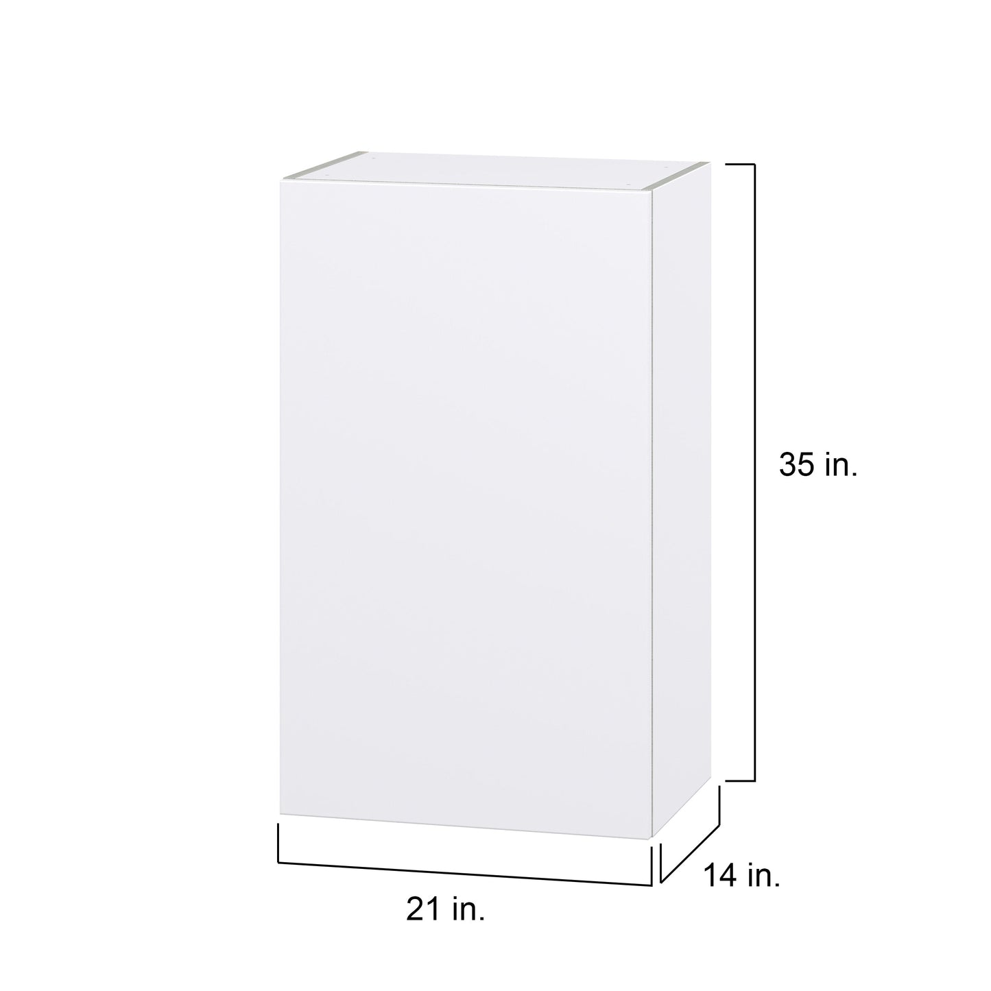Hugo&Borg Lasalle 21-in W x 35-in H x 14-in D Bright White Slab Wall Fully Assembled Cabinet (Flat Panel Slab Door Style)