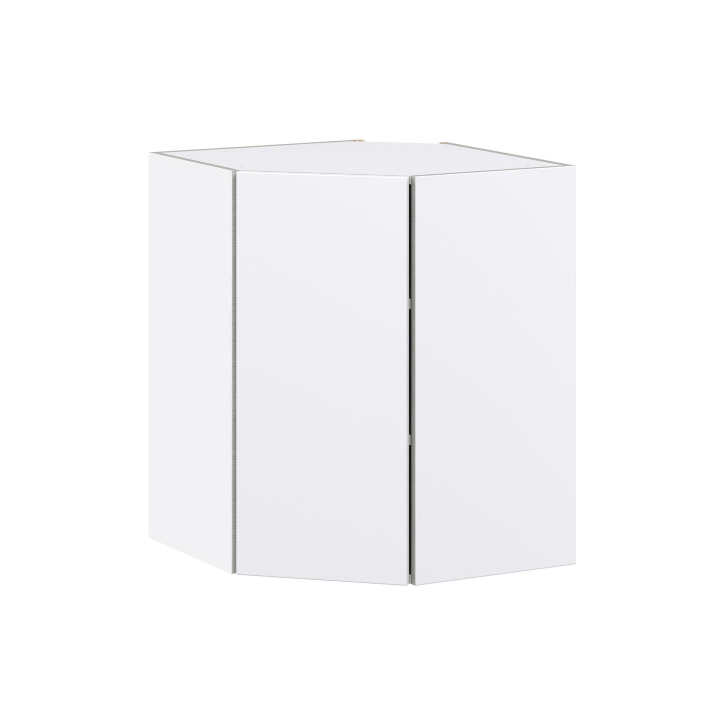 Hugo&Borg Lasalle 24-in W x 30-in H x 14-in D Bright White Slab Diagonal Corner Wall Fully Assembled Cabinet (Flat Panel Slab Style)