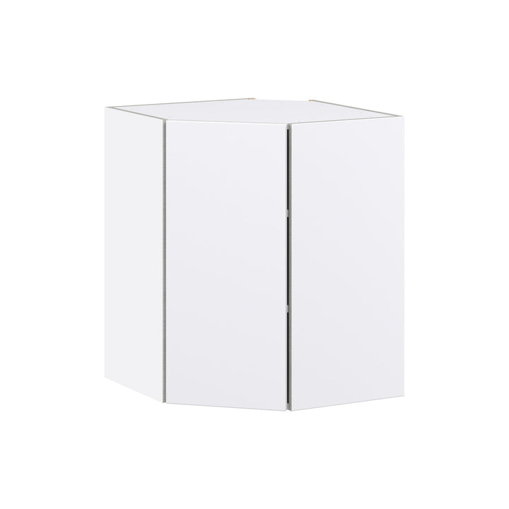 Hugo&Borg Lasalle 24-in W x 30-in H x 14-in D Bright White Slab Diagonal Corner Wall Fully Assembled Cabinet (Flat Panel Slab Style)