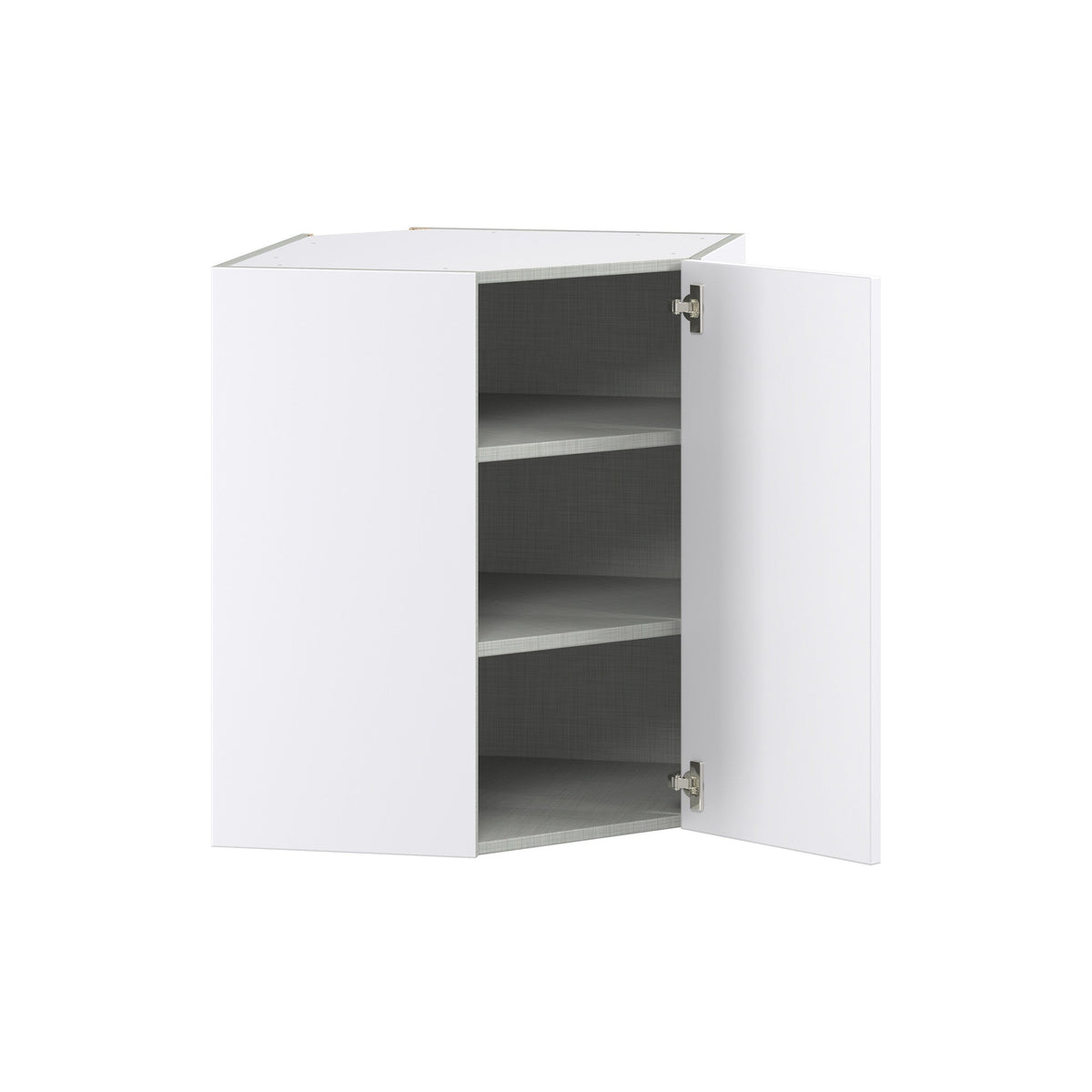 Hugo&Borg Lasalle 24-in W x 30-in H x 14-in D Bright White Slab Diagonal Corner Wall Fully Assembled Cabinet (Flat Panel Slab Style)
