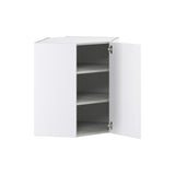 Hugo&Borg Lasalle 24-in W x 30-in H x 14-in D Bright White Slab Diagonal Corner Wall Fully Assembled Cabinet (Flat Panel Slab Style)