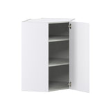 Hugo&Borg Lasalle 24-in W x 35-in H x 14-in D Bright White Slab Diagonal Corner Wall Fully Assembled Cabinet (Flat Panel Slab Style)