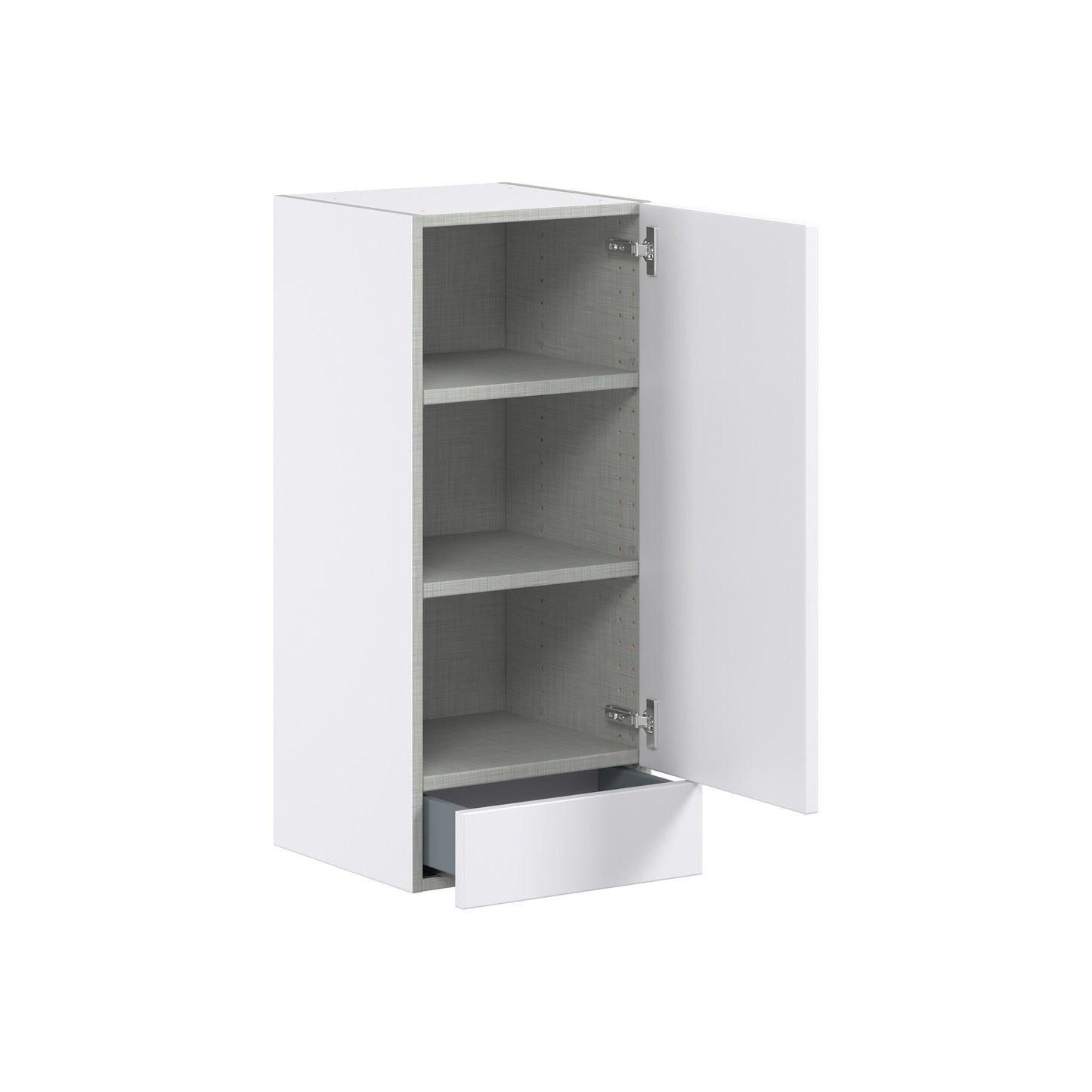 Hugo&Borg Lasalle 15-in W x 35-in H x 14-in D Bright White Slab 1-Drawer Wall Fully Assembled Cabinet (Flat Panel Slab Style)