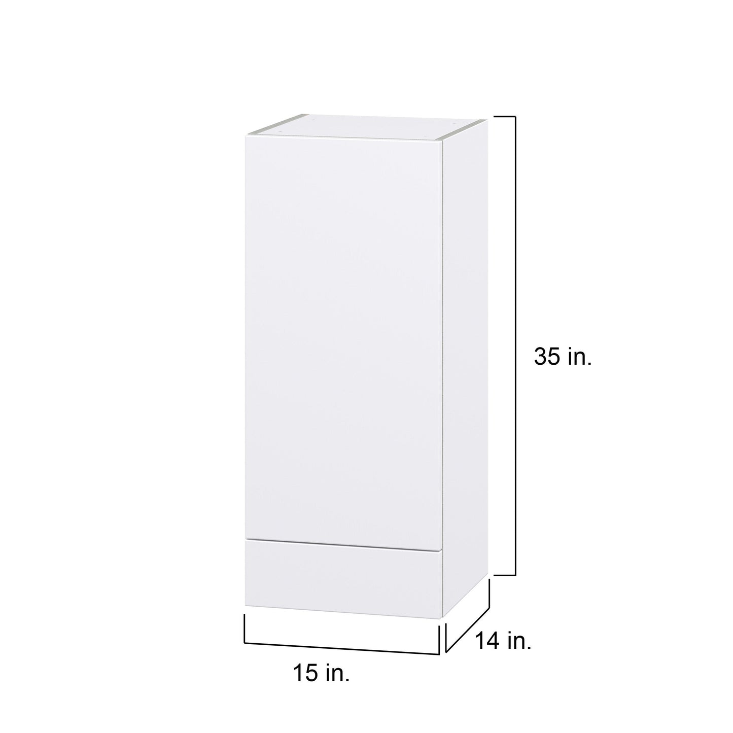 Hugo&Borg Lasalle 15-in W x 35-in H x 14-in D Bright White Slab 1-Drawer Wall Fully Assembled Cabinet (Flat Panel Slab Style)