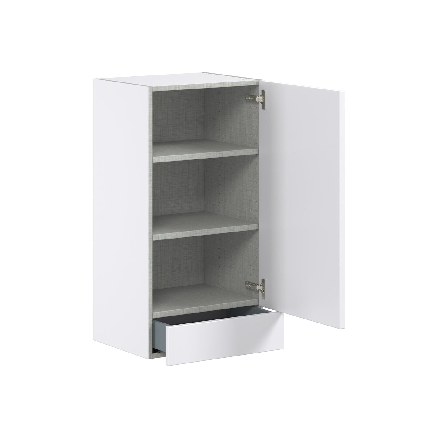 Hugo&Borg Lasalle 18-in W x 35-in H x 14-in D Bright White Slab 1-Drawer Wall Fully Assembled Cabinet (Flat Panel Slab Style)