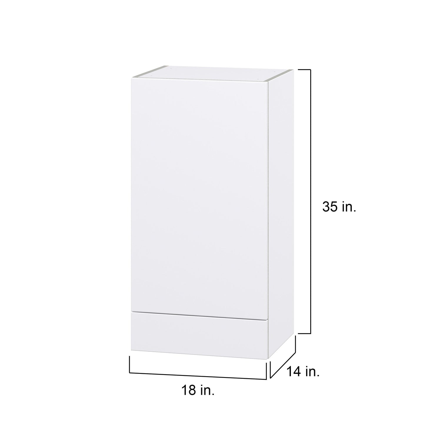 Hugo&Borg Lasalle 18-in W x 35-in H x 14-in D Bright White Slab 1-Drawer Wall Fully Assembled Cabinet (Flat Panel Slab Style)