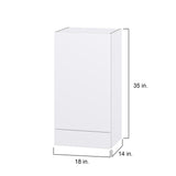 Hugo&Borg Lasalle 18-in W x 35-in H x 14-in D Bright White Slab 1-Drawer Wall Fully Assembled Cabinet (Flat Panel Slab Style)