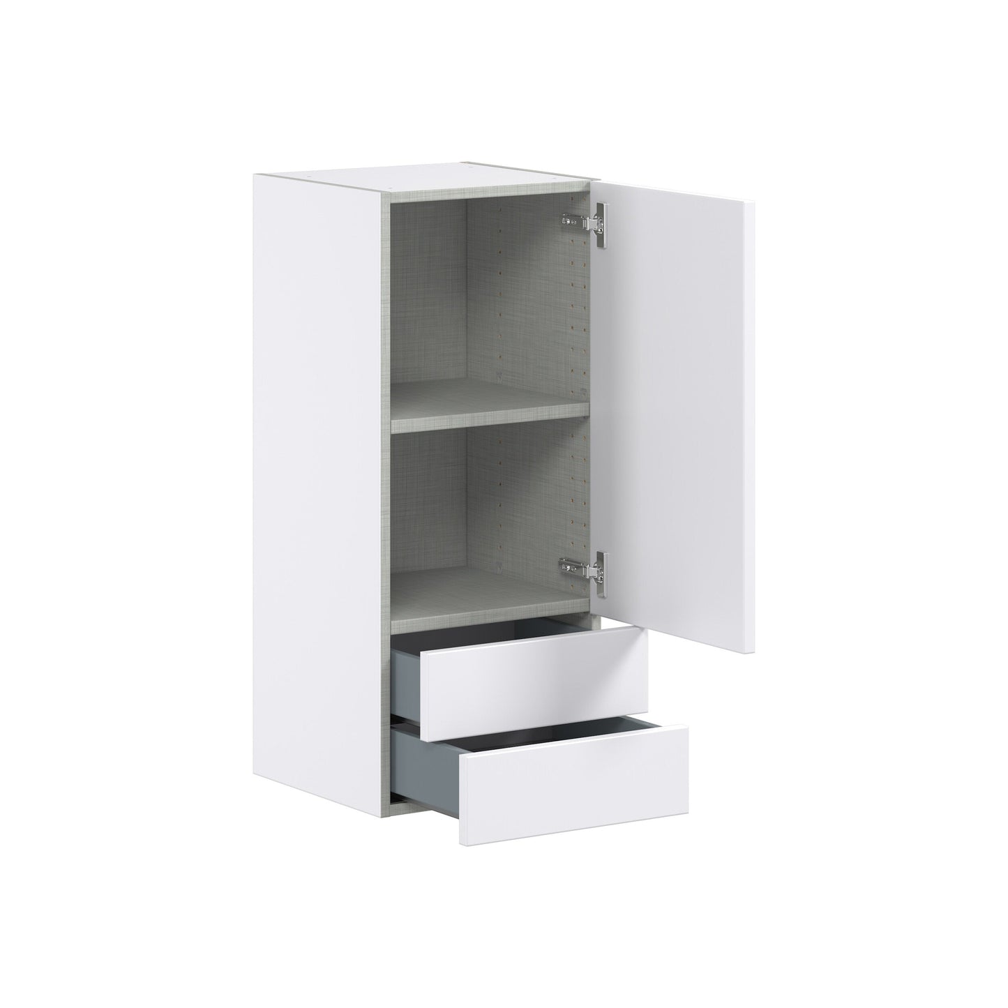 Hugo&Borg Lasalle 15-in W x 35-in H x 14-in D Bright White Slab 2-Drawers Wall Fully Assembled Cabinet (Flat Panel Slab Style)