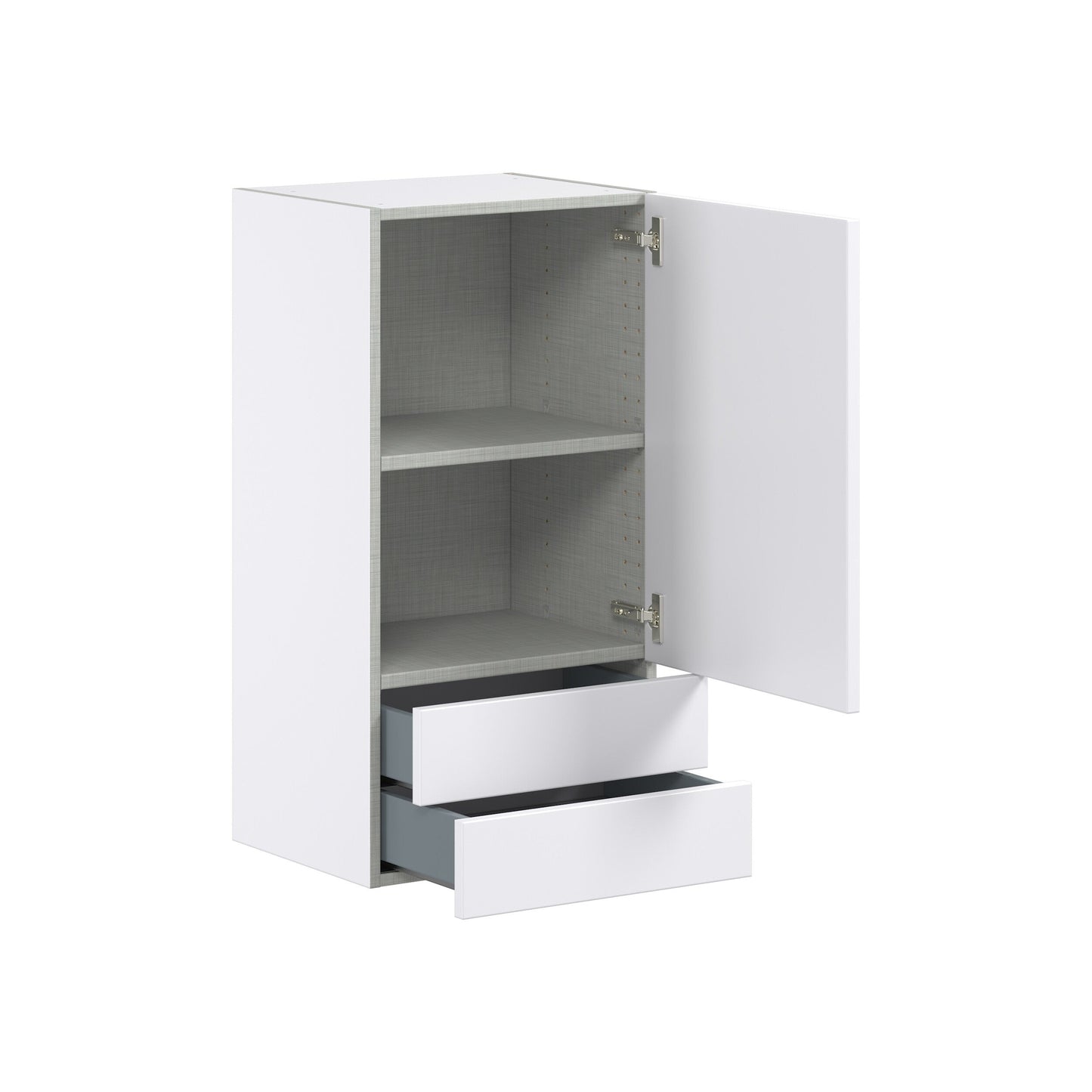 Hugo&Borg Lasalle 18-in W x 35-in H x 14-in D Bright White Slab 2-Drawers Wall Fully Assembled Cabinet (Flat Panel Slab Style)