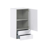 Hugo&Borg Lasalle 18-in W x 35-in H x 14-in D Bright White Slab 2-Drawers Wall Fully Assembled Cabinet (Flat Panel Slab Style)
