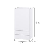 Hugo&Borg Lasalle 18-in W x 35-in H x 14-in D Bright White Slab 2-Drawers Wall Fully Assembled Cabinet (Flat Panel Slab Style)
