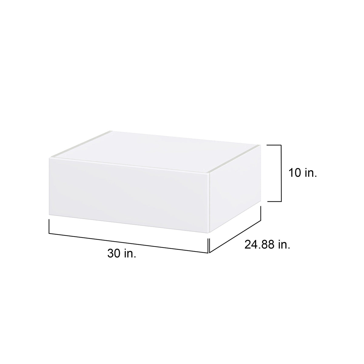 Hugo&Borg Lasalle 30-in W x 10-in H x 24-in D Bright White Slab Wall Fully Assembled Cabinet (Flat Panel Slab Door Style)