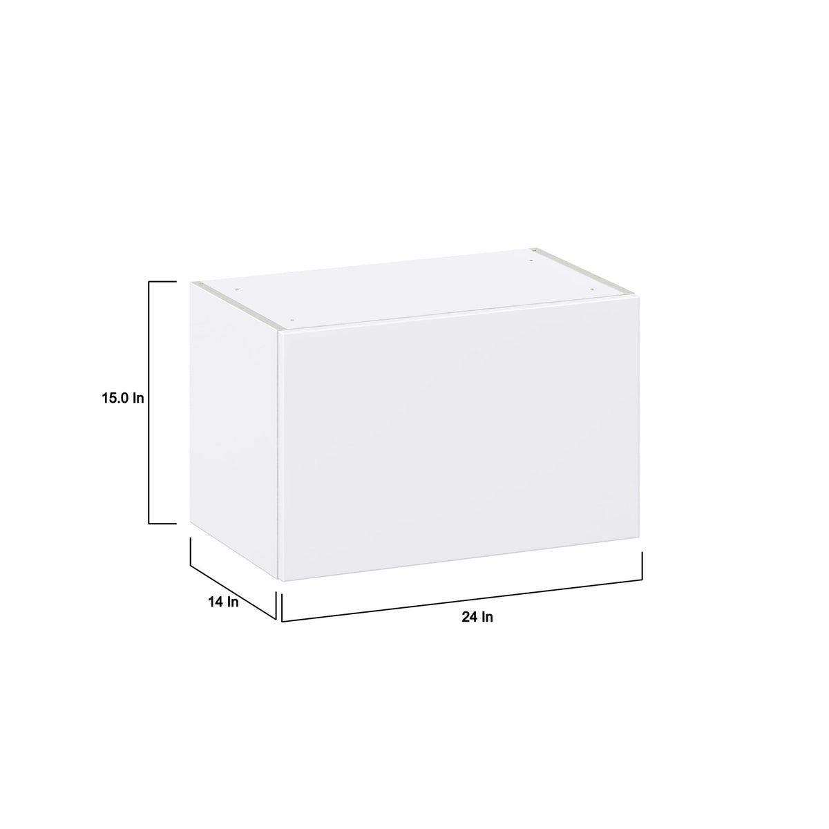 Hugo&Borg Lasalle 24-in W x 15-in H x 14-in D Bright White Slab Wall Fully Assembled Cabinet (Flat Panel Slab Door Style)