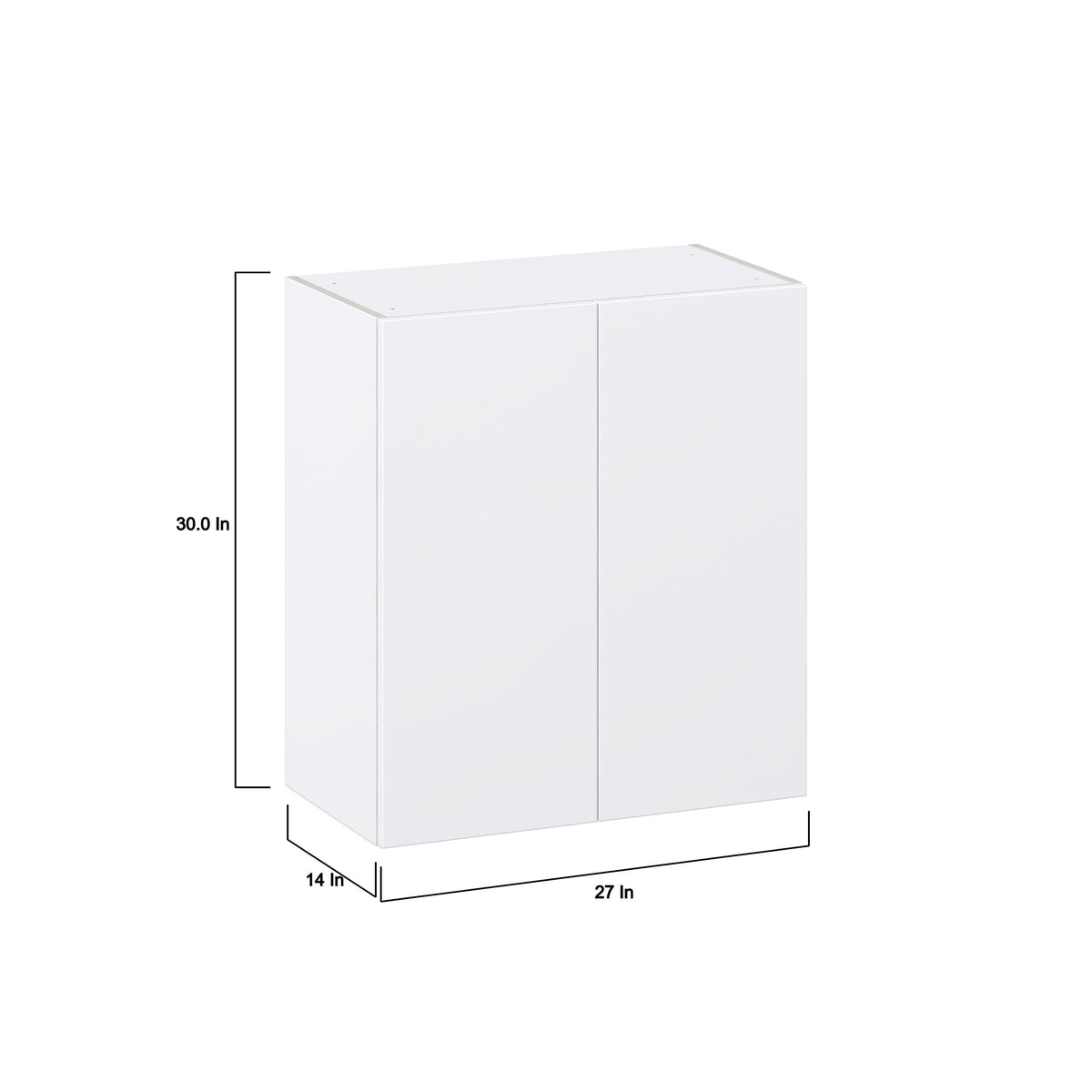 Hugo&Borg Lasalle 27-in W x 30-in H x 14-in D Bright White Slab Wall Fully Assembled Cabinet (Flat Panel Slab Door Style)