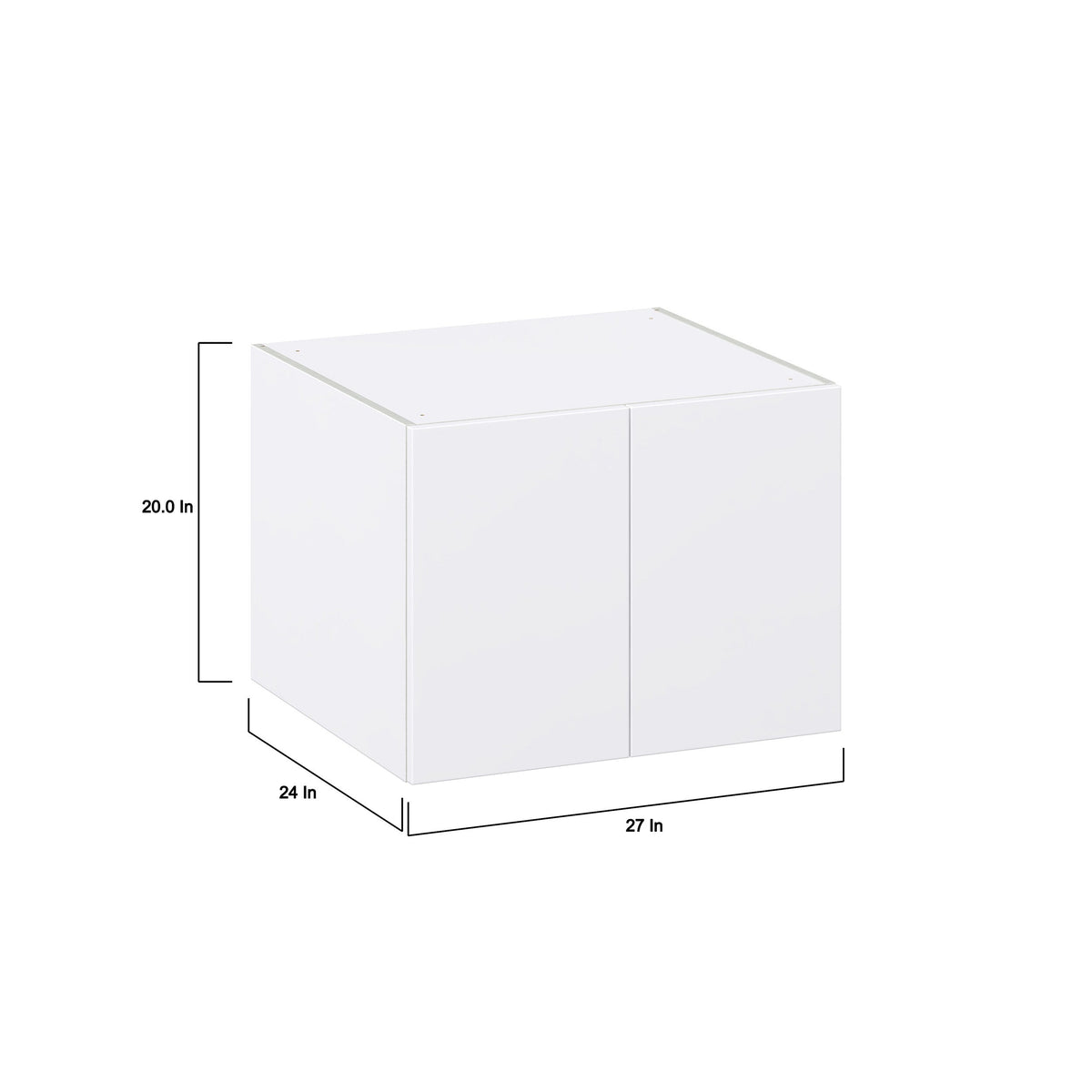 Hugo&Borg Lasalle 27-in W x 20-in H x 24-in D Bright White Slab Wall Fully Assembled Cabinet (Flat Panel Slab Door Style)