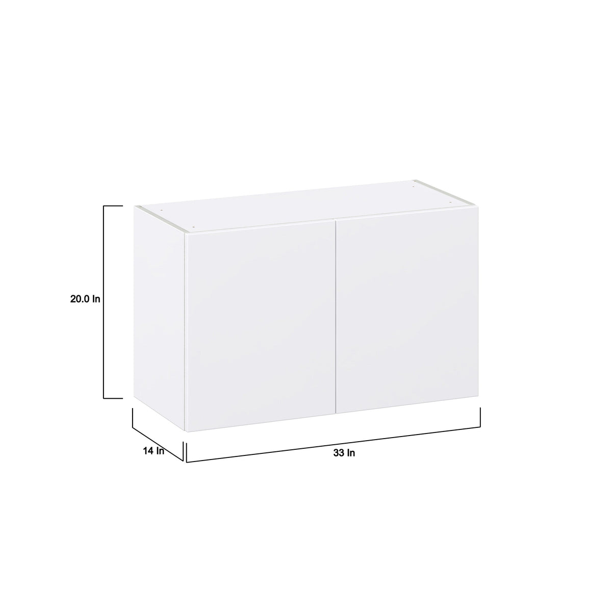 Hugo&Borg Lasalle 33-in W x 20-in H x 14-in D Bright White Slab Wall Fully Assembled Cabinet (Flat Panel Slab Door Style)