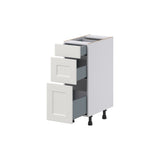 Hugo&Borg Belcourt 12-in W x 34.5-in H x 21-in D Gray Painted 3-Drawer Base Fully Assembled Cabinet (Recessed Panel Style)