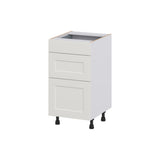 Hugo&Borg Belcourt 18-in W x 34.5-in H x 21-in D Gray Painted 3-Drawer Base Fully Assembled Cabinet (Recessed Panel Style)