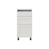Hugo&Borg Belcourt 18-in W x 34.5-in H x 21-in D Gray Painted 3-Drawer Base Fully Assembled Cabinet (Recessed Panel Style)