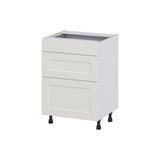 Hugo&Borg Belcourt 24-in W x 34.5-in H x 21-in D Gray Painted 3-Drawer Base Fully Assembled Cabinet (Recessed Panel Style)