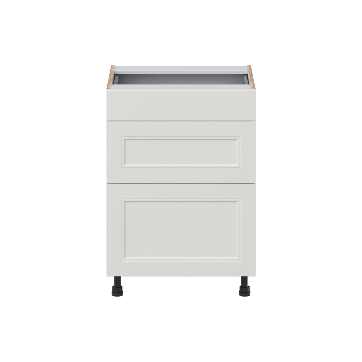 Hugo&Borg Belcourt 24-in W x 34.5-in H x 21-in D Gray Painted 3-Drawer Base Fully Assembled Cabinet (Recessed Panel Style)