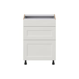 Hugo&Borg Belcourt 24-in W x 34.5-in H x 21-in D Gray Painted 3-Drawer Base Fully Assembled Cabinet (Recessed Panel Style)