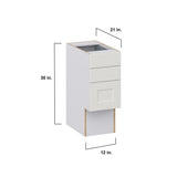 Hugo&Borg Belcourt 12-in W x 30-in H x 21-in D Gray Painted 4-Drawer Base Fully Assembled Cabinet (Recessed Panel Style)