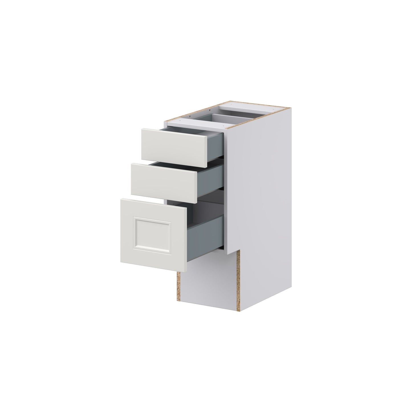 Hugo&Borg Belcourt 12-in W x 30-in H x 21-in D Gray Painted 4-Drawer Base Fully Assembled Cabinet (Recessed Panel Style)