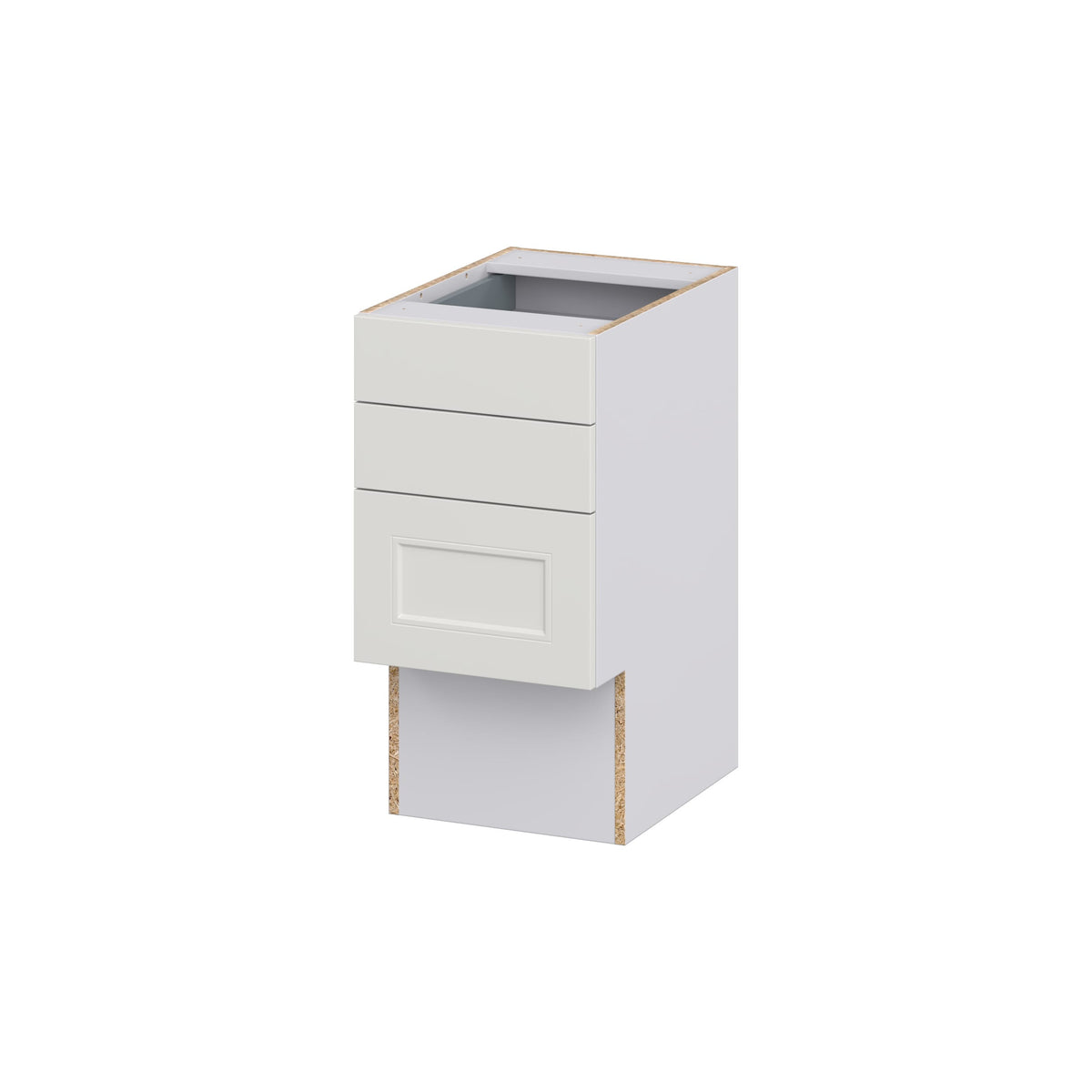 Hugo&Borg Belcourt 15-in W x 30-in H x 21-in D Gray Painted 3-Drawer Base Fully Assembled Cabinet (Recessed Panel Style)