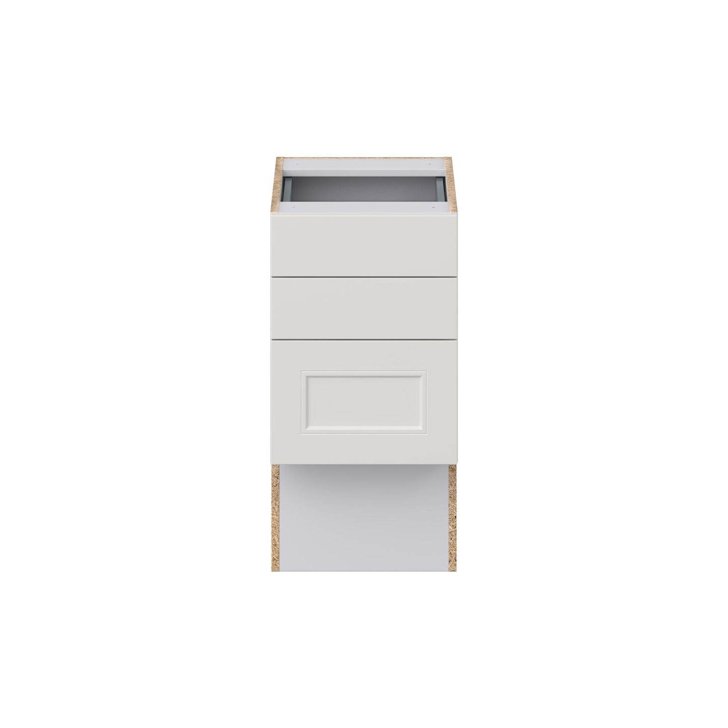 Hugo&Borg Belcourt 15-in W x 30-in H x 21-in D Gray Painted 3-Drawer Base Fully Assembled Cabinet (Recessed Panel Style)