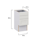 Hugo&Borg Belcourt 15-in W x 30-in H x 21-in D Gray Painted 3-Drawer Base Fully Assembled Cabinet (Recessed Panel Style)