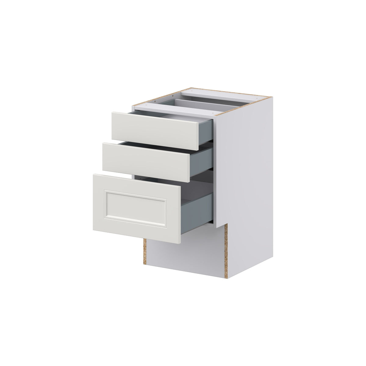 Hugo&Borg Belcourt 18-in W x 30-in H x 21-in D Gray Painted 3-Drawer Base Fully Assembled Cabinet (Recessed Panel Style)