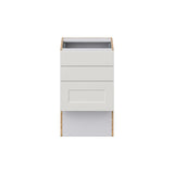 Hugo&Borg Belcourt 18-in W x 30-in H x 21-in D Gray Painted 3-Drawer Base Fully Assembled Cabinet (Recessed Panel Style)