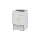 Hugo&Borg Belcourt 18-in W x 30-in H x 21-in D Gray Painted 3-Drawer Base Fully Assembled Cabinet (Recessed Panel Style)