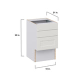 Hugo&Borg Belcourt 18-in W x 30-in H x 21-in D Gray Painted 3-Drawer Base Fully Assembled Cabinet (Recessed Panel Style)