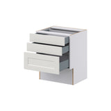 Hugo&Borg Belcourt 24-in W x 30-in H x 21-in D Gray Painted 3-Drawer Base Fully Assembled Cabinet (Recessed Panel Style)
