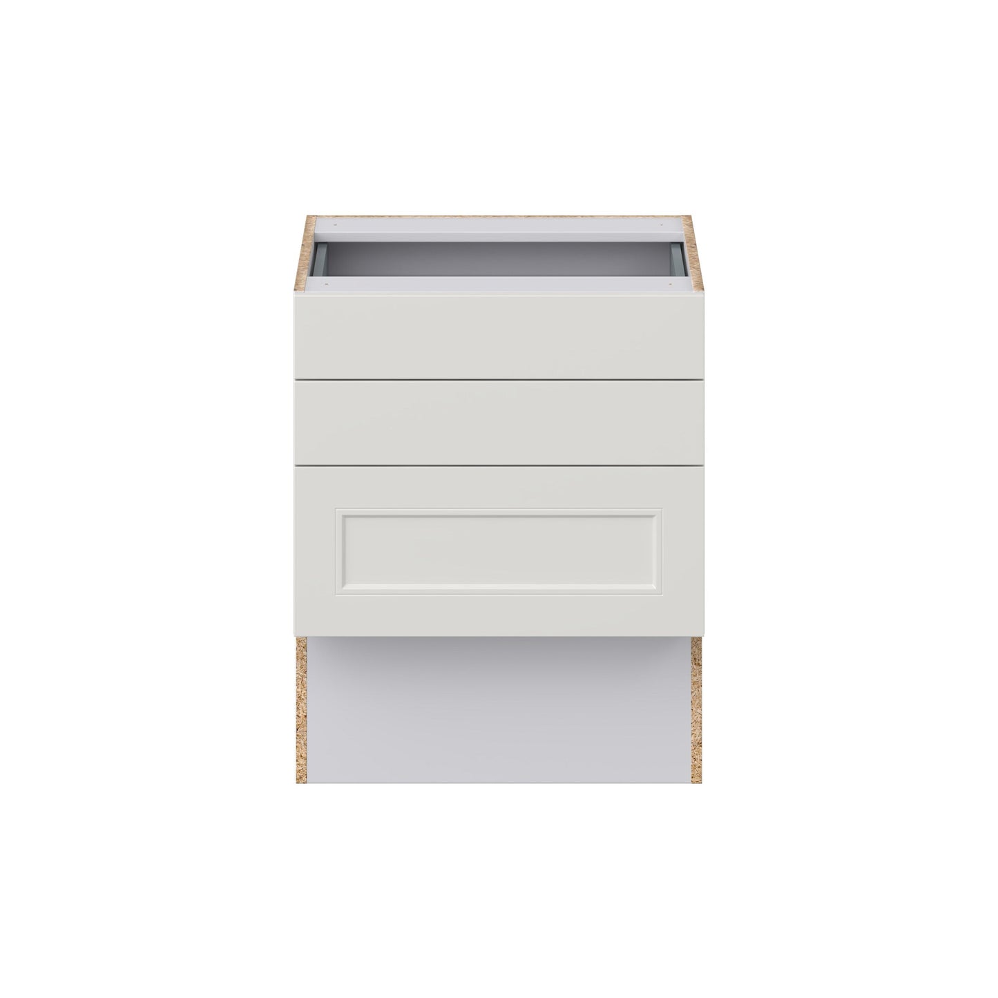 Hugo&Borg Belcourt 24-in W x 30-in H x 21-in D Gray Painted 3-Drawer Base Fully Assembled Cabinet (Recessed Panel Style)