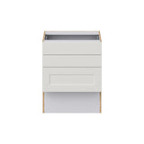 Hugo&Borg Belcourt 24-in W x 30-in H x 21-in D Gray Painted 3-Drawer Base Fully Assembled Cabinet (Recessed Panel Style)