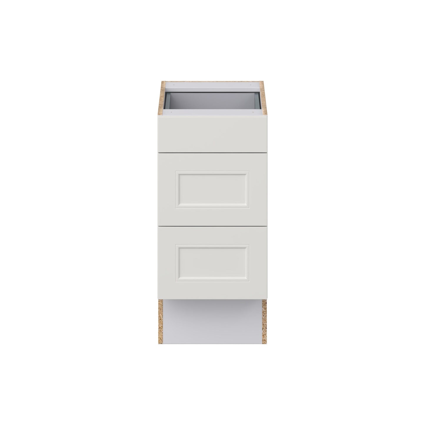 Hugo&Borg Belcourt 15-in W x 32.5-in H x 24-in D Gray Painted 3-Drawer Base Fully Assembled Cabinet (Recessed Panel Style)