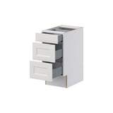 Hugo&Borg Belcourt 15-in W x 32.5-in H x 24-in D Gray Painted 3-Drawer Base Fully Assembled Cabinet (Recessed Panel Style)